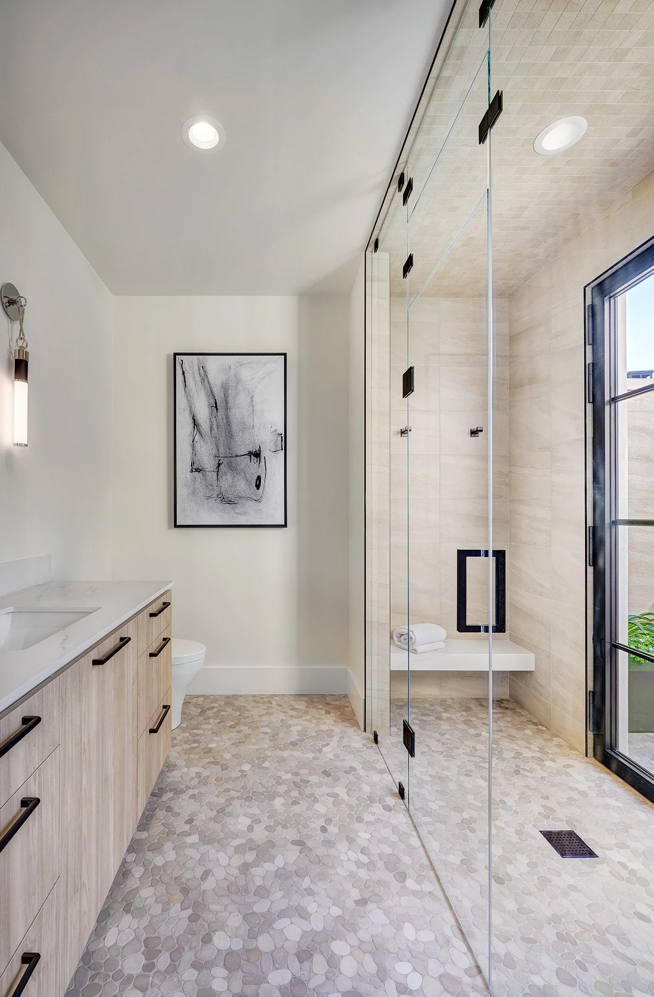 Modern new construction home, laminate cabinetry, guest bath