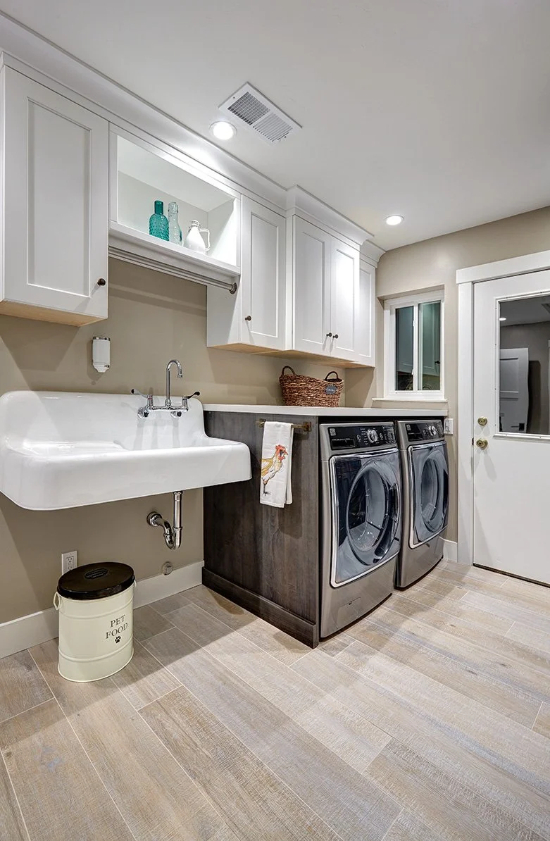 Whole home remodel, modern farmhouse, farmhouse industrial laundry room