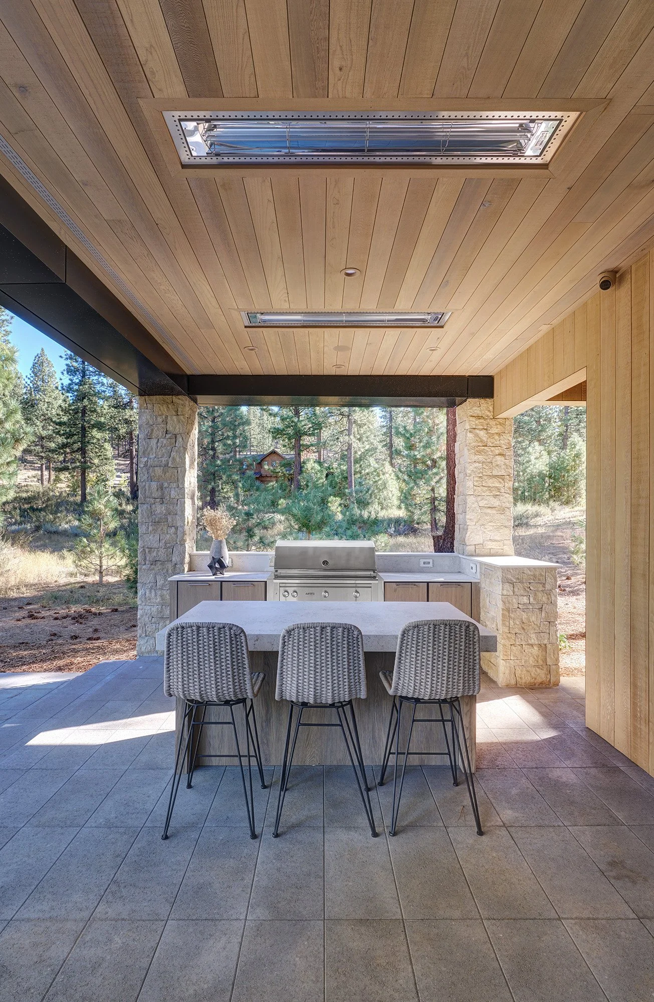 Modern new construction home, outdoor kitchen