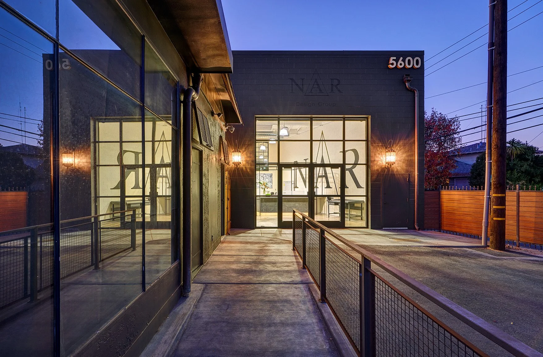 Interior design firm, exterior, moody