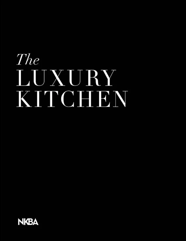 Black background with white text reading "The Luxury Kitchen" and "NKBA" in the bottom left corner.