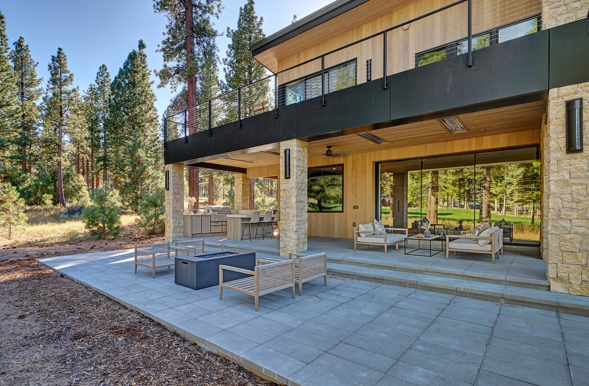 Modern new construction home, outdoor kitchen