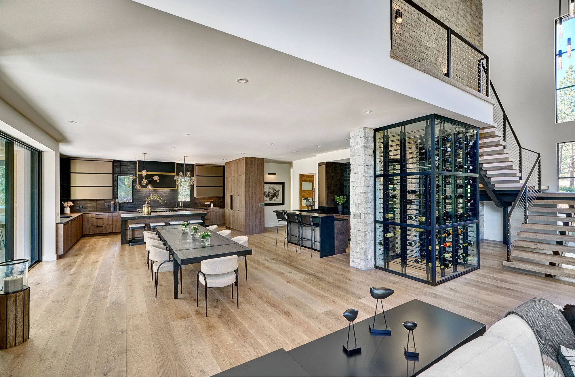 Modern new construction kitchen and wine room