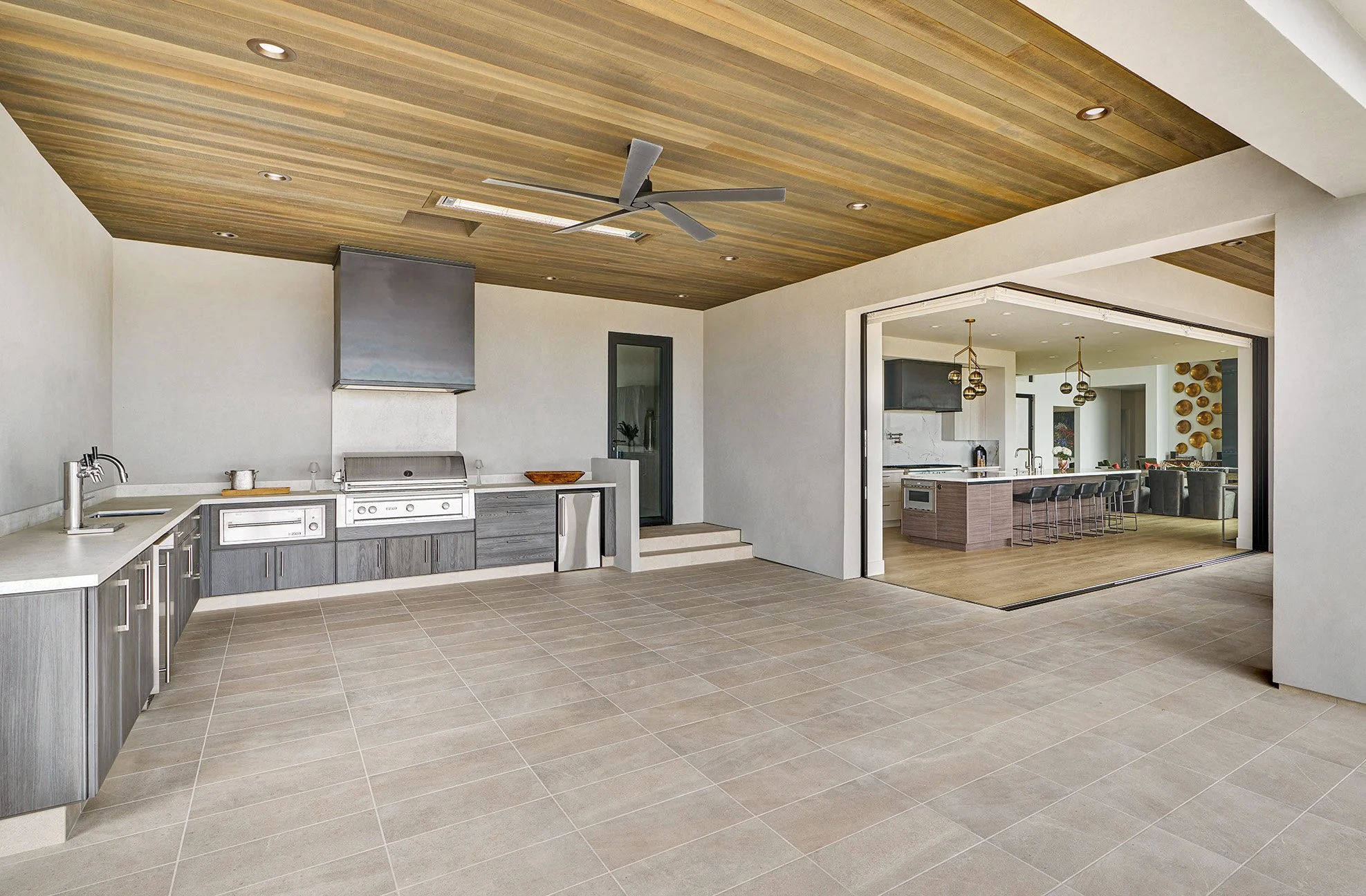 Modern new construction home, outdoor kitchen