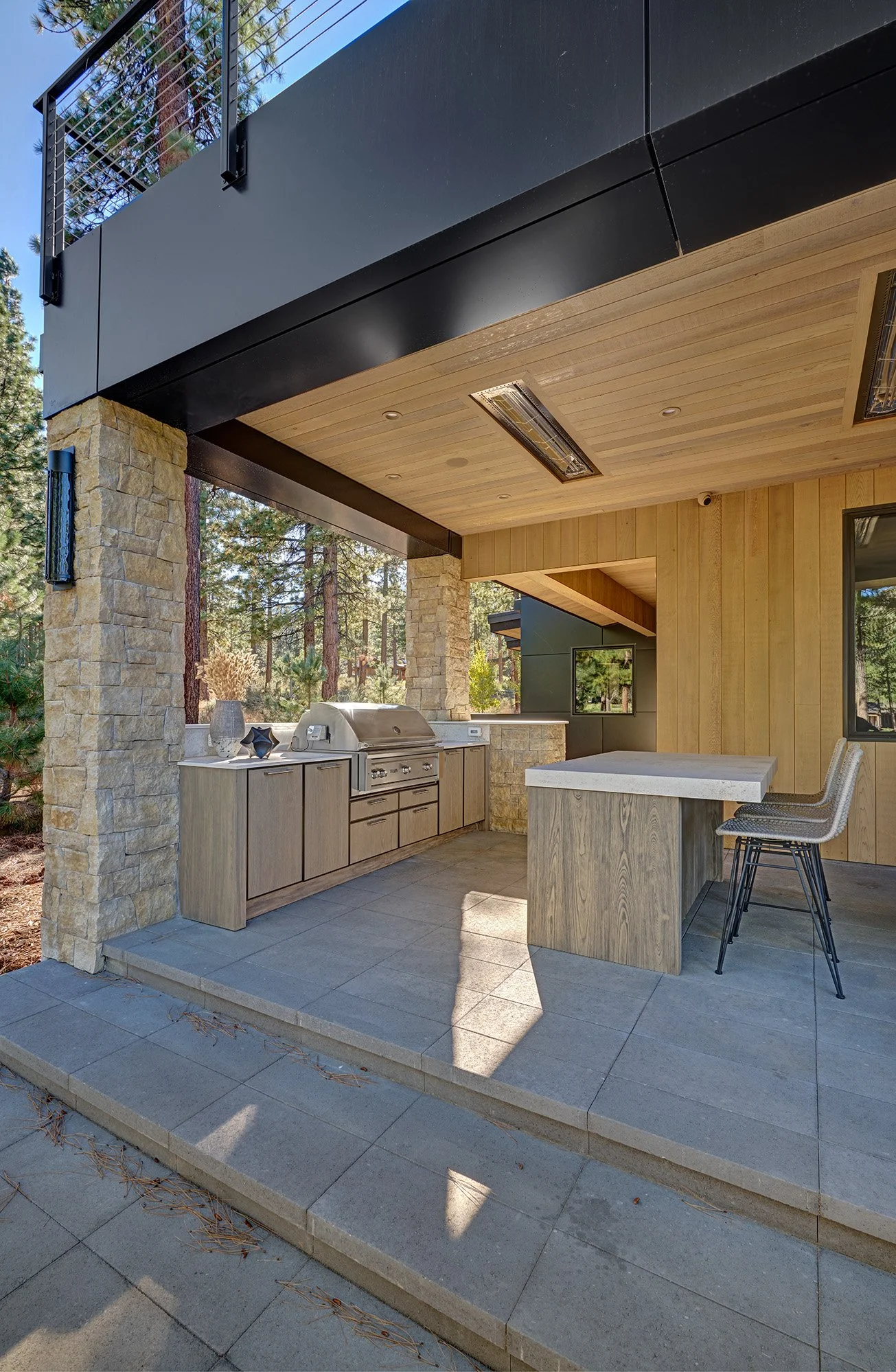 Modern new construction home, outdoor kitchen
